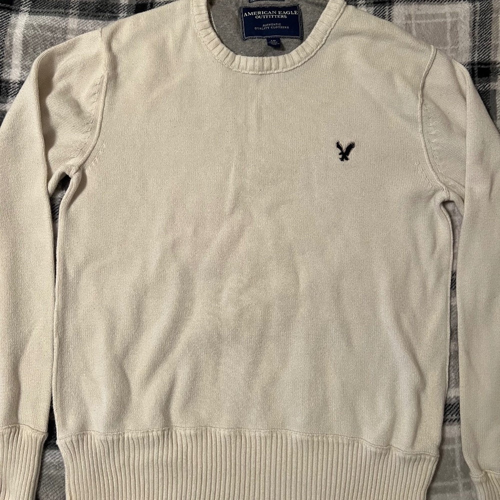 American Eagle Vintage Fit Sweater - Men's (Large - L) - Cream White